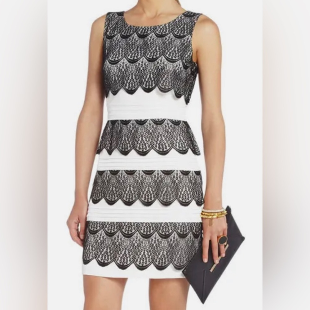 BCBGMaxAzria Black and White Lace Dress - Picture 8 of 8